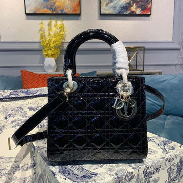 Top Quality MeTop Qualityum Lady Bag Black Cannage For Women 9.5in/24cm CD M0565ONGE_M900