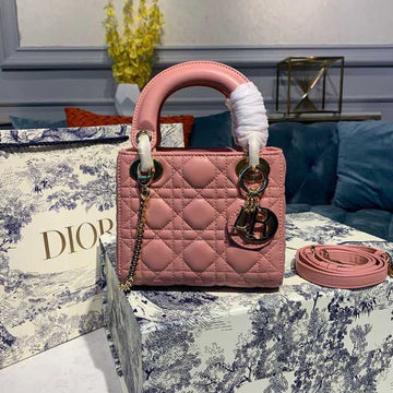 Top Quality Mini Lady Bag Blush Cannage Sorbet Pink For Women 6.5in/18cm CD