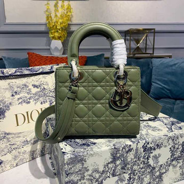 Top Quality Small Lady Bag Ultramatte Cannage Olive Green For Women 8in/20cm CD