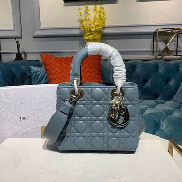 Top Quality Small Lady Bag Gold Toned Hardware Clound Blue For Women 8in/20cm CD