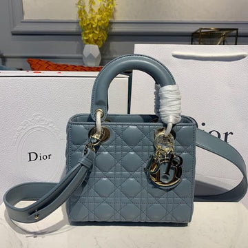 Top Quality Small Lady Bag Gold Toned Hardware Light Blue For Women 8in/20cm