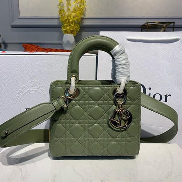 Top Quality Small Lady Bag Gold Toned Hardware Olive Green For Women 8in/20cm CD