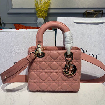 Top Quality Small Lady Bag Gold Toned Hardware Sorbet Pink For Women 8in/20cm CD