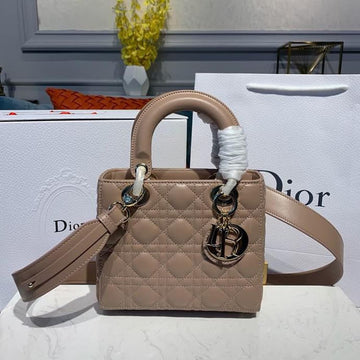 Top Quality Small Lady Bag Gold Toned Hardware Beige For Women 8in/20cm CD