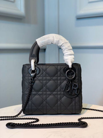 Top Quality Mini Lady Bag with Chain Matte Hardware Spring/Summer Collection, Black, For Women WomenÂs Handbags, 18cm CD M0505SLOI_M989