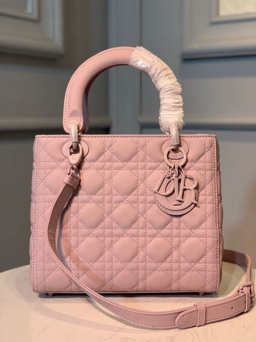 Top Quality MeTop Qualityum Lady Bag Matte Hardware Powder Pink For Women 9.5in/24cm CD