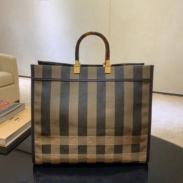 FI Sunshine Large Canvas Tote Bag Brown For Women, Handbags, Shoulder Bags 15.7in/40cm FF 8BH372ATop QualityTF1BAH