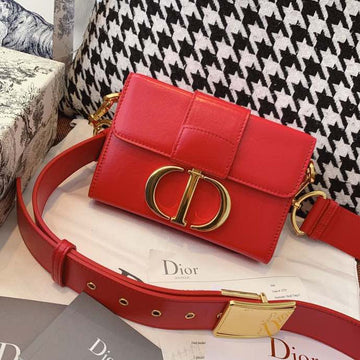 Top Quality Mini 30 Montaigne Bag Gold Toned Hardware Red For Women 18cm/7in CD