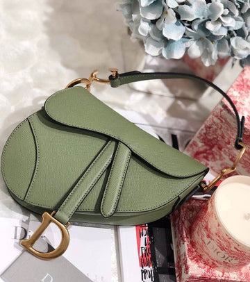 Top Quality Saddle Bag Cedar Green Grained Canvas Spring For Women 20cm/8in CD