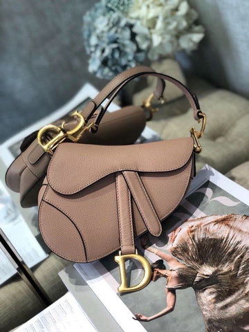 Top Quality Saddle Bag Blush Grained For Women, Women’s Bags 19.5cm/7.6in CD