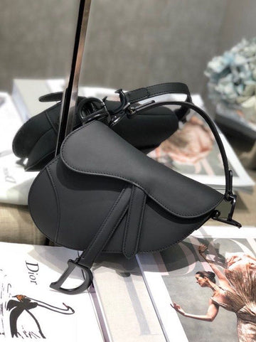 Top Quality Mini Saddle Bag Black Ultramatte For Women 19.5cm/7.6in CD