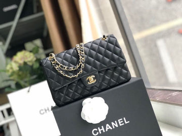 CHL Classic Handbag Gold Toned Hardware BlackÂ For Women, Women’s Bags, Shoulder And Crossbody Bags 10in/26cm A01112