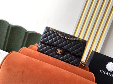 CHL Classic Top Qualityap Bag 25cm Gold Hardware Lambskin Leather Spring/Summer Collection Black