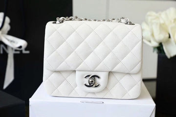 CHL Classic Mini Top Qualityap Bag Silver Hardware White For Women 6.6in/17cm A35200