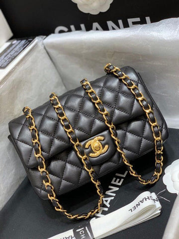 CHL Classic Top Qualityap Bag Gold Toned Hardware Black For Women Bags, Shoulder And Crossbody Bags 7.8in/20cm A01116