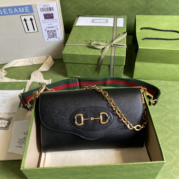 gg Horsebit 1955 Small Bag Black For Women 10in/26cm 677286 18YSX 1060