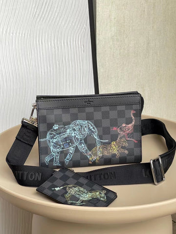 Top Quality Gaston Wearable Wallet Damier Graphite For Men, Bags, Shoulder And Crossbody Bags 8.7in/22cm Top Quality N64608
