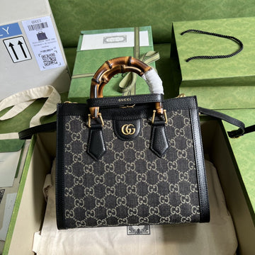 gg Diana Small Tote Bag Black For Women 10in/27cm gg 660195 17QDT 3177