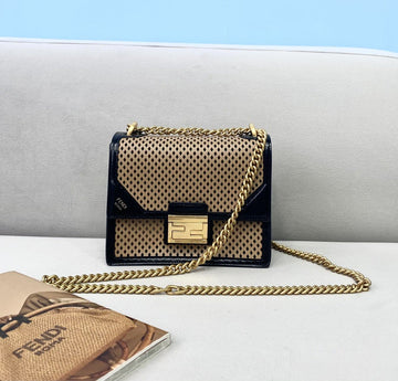 Top QualityTop Quality Small Kan U Black and Brown Bag For Woman 19cm/7.5in485