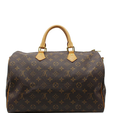 LOUIS VUITTON Speedy 35 Bandouliere Monogram Canvas Shoulder Bag Brown