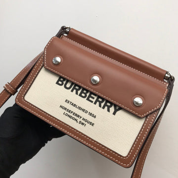 Top Quality Mini Horseferry Print Title Bag With Pocket Detail Malt Brown For Women, Bags 7.5in/19cm 80146111
