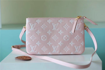 Top Quality Double Zip Pochette Monogram Empreinte Candy Pink For Women,  Shoulder And Crossbody Bags 20cm/7.9in Top Quality M81429