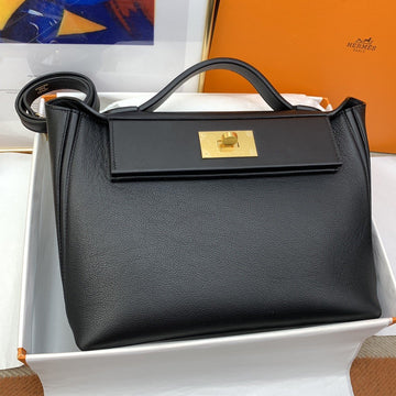 Top Quality 24/24 Clemence Swift Black For Women, Handbags, Shoulder Bags 11.4in/29cm