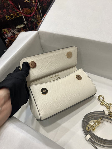 Top Quality Small Sicily Bag In Dauphine White For Women 7.5in/19cm Top Quality Top Quality7116A100180001