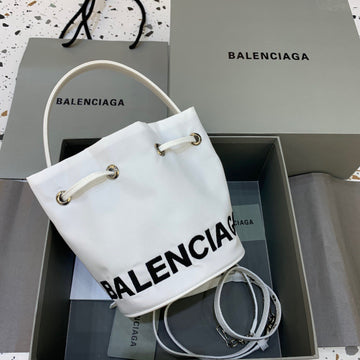 Balen Le Cagole MeTop Qualityum Bucket Bag In White, For Women,  Bags 11.8in/30cm