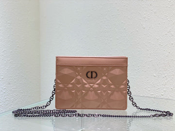 Top Quality Caro Zipped Pouch With Chain Pink, For Women, WomenÂs Handbags 7.5in/19cm CD