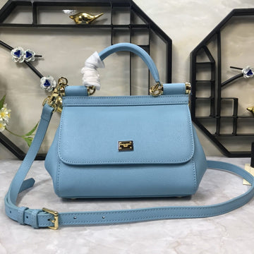 Top Quality MeTop Qualityum Sicily Handbag In Dauphine Blue For Women 10.2in/26cm Top Quality Top Quality4347A10018H422