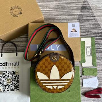 gg x Adidas Ophidia Small Shoulder Bag Brown For Women, Women’s Bags 8in/22cm gg 702640 UVSKT 7268