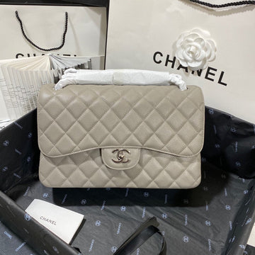 CHLLarge Classic Handbag Silver Hardware Grey For Women Handbags, Shoulder Bags 11.8in/30cm