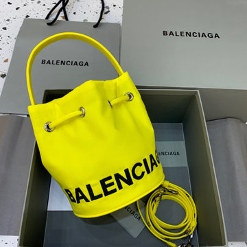 Balen Le Cagole MeTop Qualityum Bucket Bag In Yellow, For Women,  Bags 11.8in/30cm