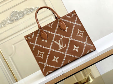 Top Quality Onthego MM Tote Bag Monogram Empreinte Arizona Brown For Women, Women Handbags, Shoulder Bags And Crossbody Bags 13.8in/35cm Top Quality M46015