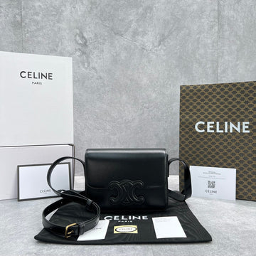 Top Quality Classique Cuir Triomphe Bag Black For Women 9in/22cmÃÂ 