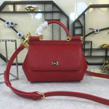 Top Quality MeTop Qualityum Sicily Handbag In Dauphine Red For Women 10.2in/26cm Top Quality Top Quality4347A100180303