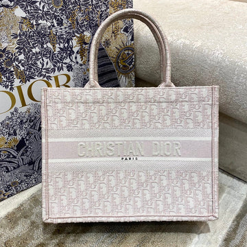 Top Quality MeTop Qualityum Book Tote Rose Des Vents Oblique Embroidery, Light Pink, For Women Womens Handbags, 36cm CD M1296ZRIW_M912