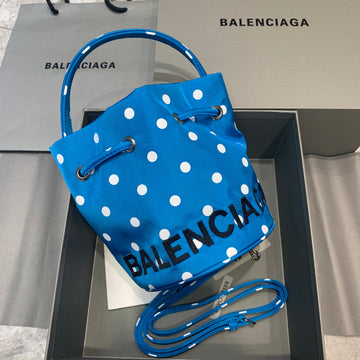 Balen Le Cagole MeTop Qualityum Bucket Bag In Blue, For Women,  Bags 11.8in/30cm