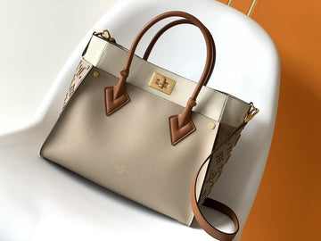 Top Quality On My Side MM Tote Bag Monogram Tufting On Nappa Softy For Women,  Shoulder Bags 12in/31cm Galet Grey Top Quality M53825