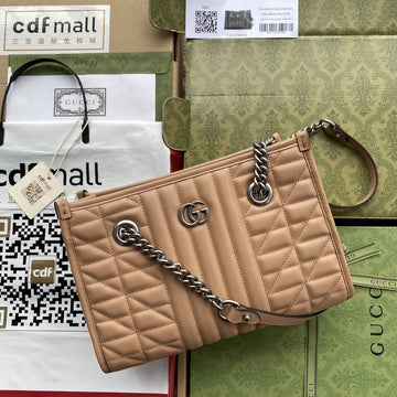 gg Marmont Medium Tote Bag Brown For Women 10in/26.5cm gg