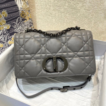 Top Quality MeTop Qualityum Caro Bag Gray Padded Macrocannage, Dark Grey, For Women WomenÂs Handbags, Crossbody Bags, 25cm CD M9242BNGK_M41G