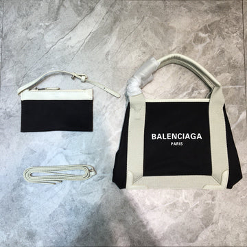 Top Quality Navy Small Cabas Tote Bag In White, For Women,  Bags 18.5in/47cm