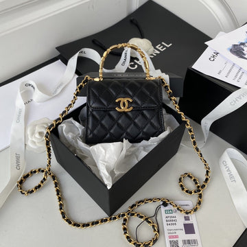 CHL Clutch With Chain Gold Hardware Black For Women Handbags, Shoulder Bags 5.7in/14.5cm AP2945