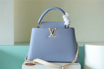 Top Quality Capucines MM Taurillon Light Blue/ Beige For Women, WomenÂs Bags, Shoulder And Crossbody Bags 12.4in/31.5cm Top QualityÂ 
