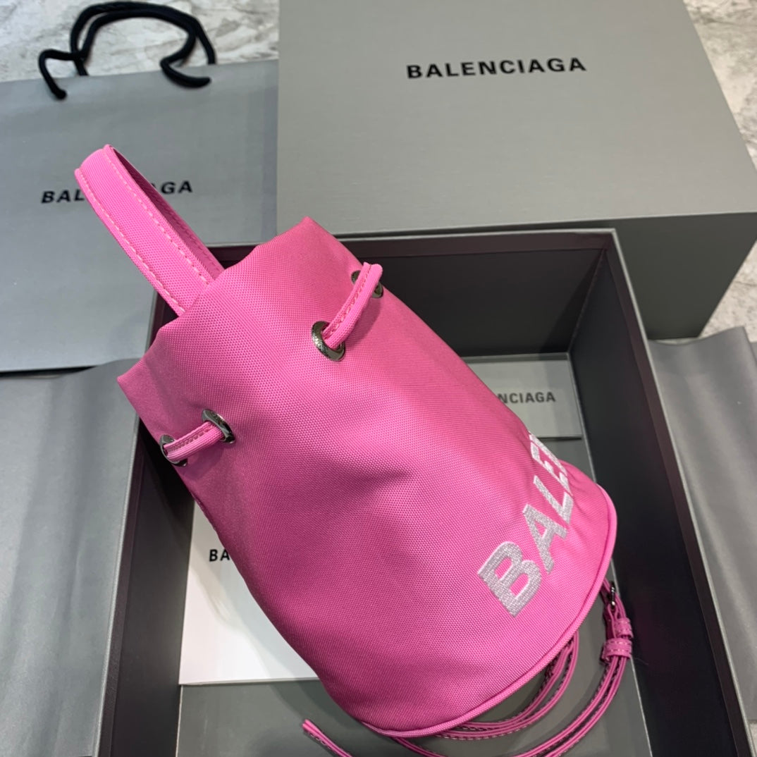 Balen Le Cagole MeTop Qualityum Bucket Bag In Pink, For Women,  Bags 11.8in/30cm