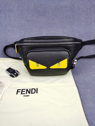 Top QualityTop Quality Little Monster Belt Bag Black/Yellow For Men, Men’s Bags 7.9in/20cm FF