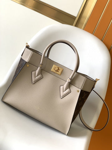 Top Quality On My Side MM Tote Bag Monogram Canvas Greige For Women,  Shoulder Bags 12in/31cm Top Quality M58485