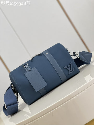 Top Quality City Keepall Aerogram Blue For Men, Bags, Shoulder And Crossbody Bags 10.6in/27cm Top Quality