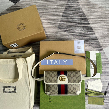 gg Ophidia Belt Bag Beige And Ebony gg Supreme Canvas, A Material With Low Environmental Impact For MenÂ  8.7in/22cm gg 674081 96IWT 9794